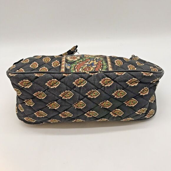 Maggi B Plastic Lined Quilted Cosmetic Bag Zip Top Multicolored  Makeup Pouch - Picture 5 of 10